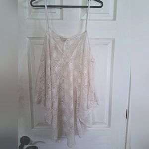 White Summer Tunic Cold Shoulder batwing